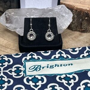Brighton Silver Dangle Earrings with Rhinestone Twinkle Accents